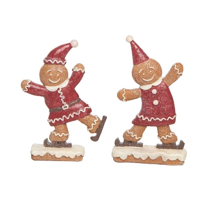 Transpac Resin Ice Skating Gingerbread Decor Set Of 2 Christmas Home Decorations For Festive Holiday Cheer 3 Transpac Resin Ice Skating Gingerbread Decor Set Of 2 Christmas Home Decorations For Festive Holiday Cheer