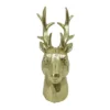 Transpac 8.5 Inch Golden Reindeer Head Decor Resin Figurine For Christmas Tabletop Decoration And Gift Giving