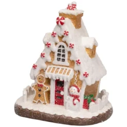 Northlight Snowy Gingerbread Peppermint House With Snowman Christmas Decoration - 11" -Northlight Sale GUEST b0ca5ab6 4bd0 4ef9 b9cf 434130b45f91