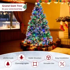 Costway 7 FT Pre-Lit Artificial Christmas Tree Hinged With Pine Needles 400 LED Lights 17 Costway 7 FT Pre-Lit Artificial Christmas Tree Hinged With Pine Needles 400 LED Lights -Northlight Sale GUEST b352402a 819e 498f 985f e550530878d2