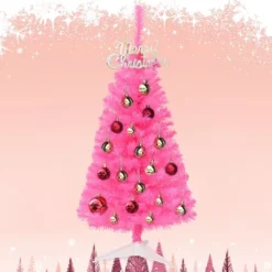 Tangkula 3 Ft Black Artificial Tree Unlit Halloween And Christmas Decoration Tree Compact Festival Party Supplies Black/Pink -Northlight Sale GUEST b44affea a7c9 4163 9a17 1fc50bc74b48