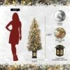 4.5ft Pre-Lit Snow Flocked Christmas Tree With 200 Warm Lights & 8 Modes, Faux Berries & Antique Urn Base For Home Office Decor 2 4.5ft Pre-Lit Snow Flocked Christmas Tree With 200 Warm Lights & 8 Modes, Faux Berries & Antique Urn Base For Home Office Decor -Northlight Sale GUEST b4eea4a3 f9d7 4991 b850 3f65d55b4806