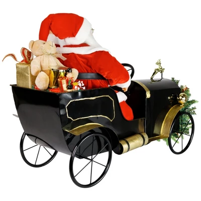 Northlight Animated And Musical Santa Driving Vintage Car Christmas Decoration - 31" 9 Northlight Animated And Musical Santa Driving Vintage Car Christmas Decoration - 31" - Image 7
