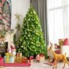 Costway 7.5ft Green Flocked Hinged Artificial Christmas Tree W/ Metal Stand Green -Northlight Sale GUEST b6a0cf52 8243 4d88 8bcb f163a141e1d6