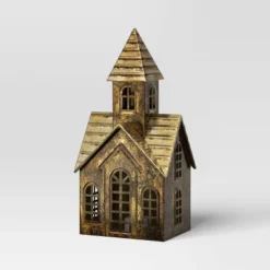 Christmas Lit Metal Church Decor Champagne Gold - Wondershop™ -Northlight Sale GUEST b7084381 8a9b 4929 bf7d 0e8806b14b2e