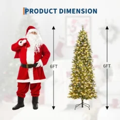 6ft/7.5ft/9ft/12ft Pre-Lit Pencil Christmas Tree With Dual-Color Lights, Slim Artificial Indoor Outdoor Xmas Tree For Home & Apartment -Northlight Sale GUEST b78178e9 b455 49db b986 e72b704abf7b