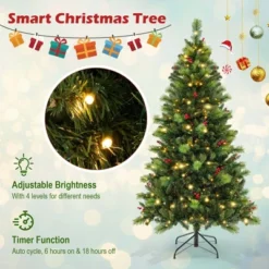 Costway 6FT/7FT/8FT Pre-Lit Artificial Christmas Tree 9 Lighting Modes With 300/400/500 LED Lights & Timer -Northlight Sale GUEST b7c77133 06a3 4f0c 940d a7a2a27202d8