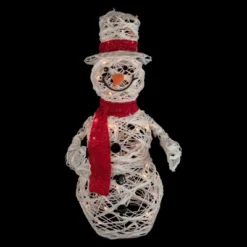 Northlight Lighted Glittered Rattan Snowman Outdoor Christmas Decoration - 28" - Clear Lights -Northlight Sale GUEST b825c43e 3648 448f 8710 d306e614edc9