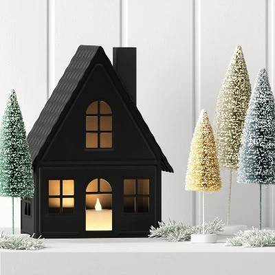 9" Lit Metal House Christmas Village Building - Wondershop™ Black: Battery-Powered Indoor Decorative Object 3 9" Lit Metal House Christmas Village Building - Wondershop™ Black: Battery-Powered Indoor Decorative Object