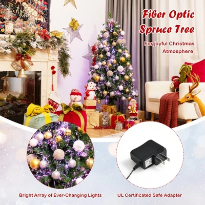 Costway 5/6/7 Ft Pre-lit Fiber Optic PVC Artificial Christmas Tree With 449/617/820 Branch Tips 10 Costway 5/6/7 Ft Pre-lit Fiber Optic PVC Artificial Christmas Tree With 449/617/820 Branch Tips - Image 8