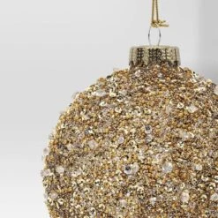 Christmas Gold Glass Beaded Ball Ornament - Wondershop™ -Northlight Sale GUEST b9e2460f b285 479b ab43 59b4192e2e8c