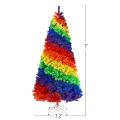 Costway 7FT Artificial Hinged Colorful Rainbow Full Fir Christmas Tree With 1213 Tips -Northlight Sale GUEST ba035b0b 81f7 41a5 8e52 9e17d2870ed9