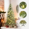 LuxenHome 6.5Ft Pre-Lit Slim Artificial Cedar Christmas Tree With Metal Stand Green -Northlight Sale GUEST bb3d35e4 3c67 4fe1 b9c0 14609e2bdeab