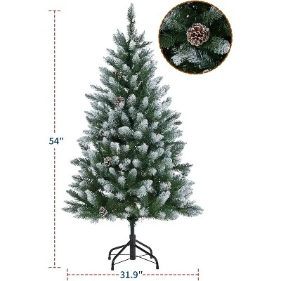4.5/6/7.5/9ft Pre-Lit Artificial Christmas Tree With Pinecones, Warm White Lights, Hinged Branches, PVC Fir Tips, Easy Assembly 5 4.5/6/7.5/9ft Pre-Lit Artificial Christmas Tree With Pinecones, Warm White Lights, Hinged Branches, PVC Fir Tips, Easy Assembly - Image 3