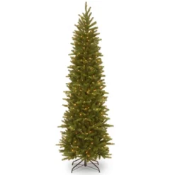 National Tree Company 6.5' Prelit Pencil Slim Grand Fir Artificial Christmas Tree Clear Lights