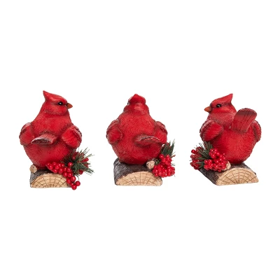 Transpac Set Of 3 Holiday Cardinal Figurines Christmas Home Decorations Resin Decorative Objects 4 Transpac Set Of 3 Holiday Cardinal Figurines Christmas Home Decorations Resin Decorative Objects - Image 2