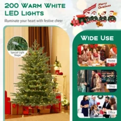 Costway 5 FT Artificial Christmas Tree With 1426 Lush PVC & PE Tips 200 LED Lights -Northlight Sale GUEST c39125be 6fce 4895 9da5 e770477d33fa