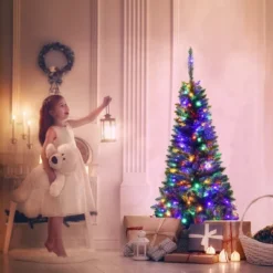 Costway 4.56.57.5ft Pre-Lit Hinged Pencil Christma Multicolor Lights -Northlight Sale GUEST c44870e3 7f05 4521 b74f 9f666bed9eca