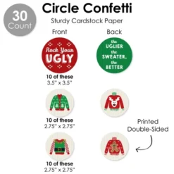 Big Dot Of Happiness Ugly Sweater - Holiday And Christmas Party Supplies Decoration Kit - Decor Galore Party Pack - 51 Pieces -Northlight Sale GUEST c44bf218 b17b 4ecf a98c 77c87d2472b2