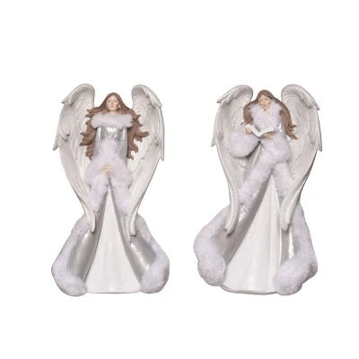 Transpac Elegant Angel Figurine Set Of 2 White Decorative Objects For Christmas Indoor Tabletop Decor And Gifts 3 Transpac Elegant Angel Figurine Set Of 2 White Decorative Objects For Christmas Indoor Tabletop Decor And Gifts