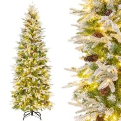 Costway 6/7.5/9 FT Flocked Christmas Tree With 671/913/1310 PE PVC Branch Tips 280/350/470 Warm White LED Lights 23 Costway 6/7.5/9 FT Flocked Christmas Tree With 671/913/1310 PE PVC Branch Tips 280/350/470 Warm White LED Lights -Northlight Sale GUEST c4c05301 61b5 4ecb 9ef4 5fd051280913