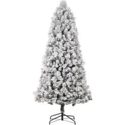 Artificial Christmas Tree With White Lights & Foldabe Metal Stand, Flocked Christmas Pine Trees For Home, Holiday Decoration -Northlight Sale GUEST c6e1b9d0 cc56 4922 a7a1 f48131aec311