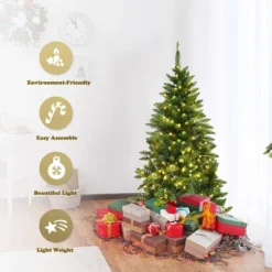 Costway 5ft Pre-lit PVC Artificial Half Christmas Tree 250 LED Lights -Northlight Sale GUEST c7472f73 3814 415e b6b9 5c3851ed90e3