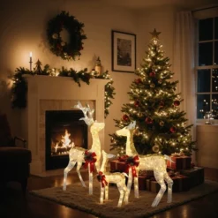 LuxenHome Lighted White & Gold Glitter Deer Family Set, Indoor/Outdoor Christmas Decoration White, Gold, Red, Green 16 LuxenHome Lighted White & Gold Glitter Deer Family Set, Indoor/Outdoor Christmas Decoration White, Gold, Red, Green -Northlight Sale GUEST c78f33ba f1b1 4348 95f8 bdb9aae6dab7