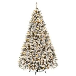 Costway 6ft/7.5ft/9ft Pre-Lit Premium Snow Flocked Hinged Artificial Christmas Tree With 250 Lights/450 Light/550 Lights -Northlight Sale GUEST c9c6db8a 699a 4ead 89d9 ee8655f3593e
