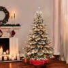 7.5ft Puleo Pre-Lit Flocked Full Princess Pine Artificial Christmas Tree Clear Lights: Incandescent, Easy Setup -Northlight Sale GUEST cb4d5c34 c100 4716 b743 4972ccddcd82