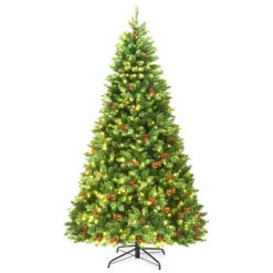 Costway 4.5Ft6.5Ft7.5Ft Pre-lit Hinged Christmas Tree W/ Pine Cones Red Berries And 300450450 LED Lights -Northlight Sale GUEST cbac1b92 bcdd 4b0f 92a1 6e4e89af49d1