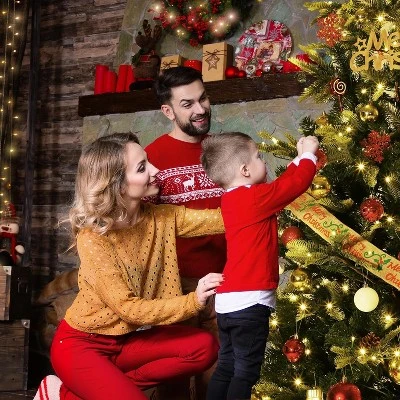 Pre-Lit Artificial Christmas Tree, Spruce Xmas Tree With Thick PE & PVC Branches, UL Listed Warm White Lights, Fire-Resistant, Home, Office 8 Pre-Lit Artificial Christmas Tree, Spruce Xmas Tree With Thick PE & PVC Branches, UL Listed Warm White Lights, Fire-Resistant, Home, Office - Image 6