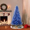 6.5ft Puleo Pre-Lit Blue Artificial Christmas Tree Clear Lights: Flame-Retardant, Hinged Branches, Easy Setup -Northlight Sale GUEST cea90f6a ac5a 43d9 86f3 23e98a0e01f7