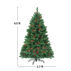 Costway 4.5Ft6.5Ft7.5Ft Pre-lit Hinged Christmas Tree W/ Pine Cones Red Berries And 300450450 LED Lights -Northlight Sale GUEST d058eabe d264 4113 bbf7 b199d05ff7e4