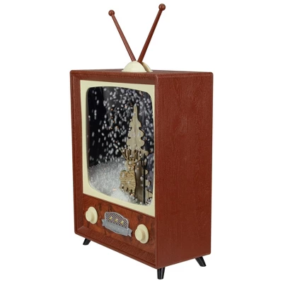 Northlight LED Lighted Musical Snowing Reindeer TV Set Christmas Decoration - 12" 4 Northlight LED Lighted Musical Snowing Reindeer TV Set Christmas Decoration - 12" - Image 2