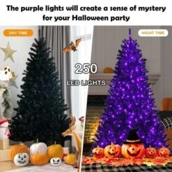 Costway 6ft Pre-lit PVC Christmas Halloween Tree Black W/ 250 Purple LED Lights 15 Costway 6ft Pre-lit PVC Christmas Halloween Tree Black W/ 250 Purple LED Lights -Northlight Sale GUEST d1ed024a 364c 42a5 842d e75025900b75