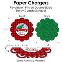 Big Dot Of Happiness Merry Little Christmas Tree - Red Truck Christmas Party Paper Charger And Table Decorations Chargerific Kit For 8 -Northlight Sale GUEST d28a2a60 490e 40e8 b99d edd81e0d01f8