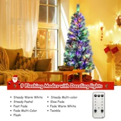Costway 6FT Pre-Lit Hinged Christmas Tree Snow Flocked W/9 Modes Remote Control Lights -Northlight Sale GUEST d351f6cd 2f10 4ac0 b591 5787d61eceea