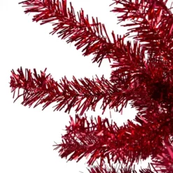 Northlight 6' Metallic Red Tinsel Artificial Christmas Tree - Unlit
