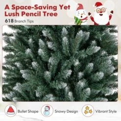 Costway 6FT/9FT Pre-Lit Christmas Tree Hinged Slim Pencil Xmas With 250/500 LED Lights -Northlight Sale GUEST d5986701 fe9f 41e7 ba29 5730a74b7c63