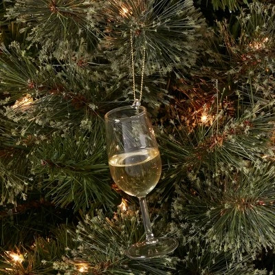 White Wine Glass Christmas Tree Ornament - Wondershop™ 3 White Wine Glass Christmas Tree Ornament - Wondershop™