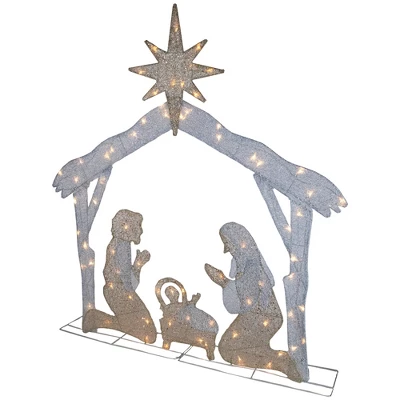 Northlight LED Lighted Holy Family Nativity Scene Outdoor Christmas Decoration - 44" - Warm White 6 Northlight LED Lighted Holy Family Nativity Scene Outdoor Christmas Decoration - 44" - Warm White - Image 4
