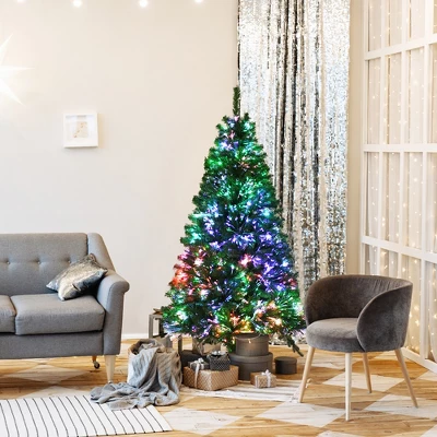 Costway 5/6/7 Ft Pre-lit Fiber Optic PVC Artificial Christmas Tree With 449/617/820 Branch Tips 12 Costway 5/6/7 Ft Pre-lit Fiber Optic PVC Artificial Christmas Tree With 449/617/820 Branch Tips - Image 10