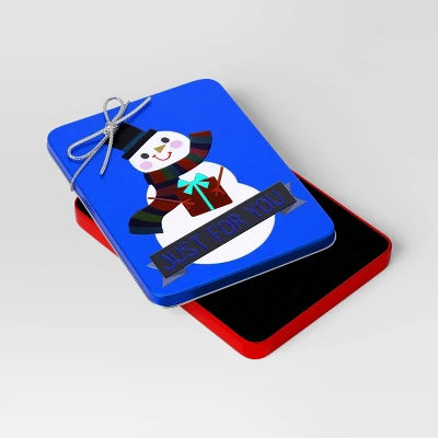 Wrap Essentials Christmas XL Snowman Just For You Gift Card Tin - Wondershop™ 3 Wrap Essentials Christmas XL Snowman Just For You Gift Card Tin - Wondershop™