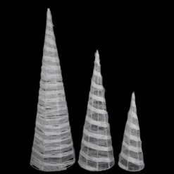 Northlight Glittered Cone Tree Christmas Decoration - 23.5 - White And Silver - Set Of 3 -Northlight Sale GUEST d9ae7a54 b4f0 4177 a8e8 7e4c0affe0c4