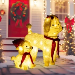 Tangkula 2-Piece Christmas Lighted Dogs 3D Xmas Light-up Cute Poodle With 60 LED Lights Red Scarves Zip Ties & Ground Stakes 13 Tangkula 2-Piece Christmas Lighted Dogs 3D Xmas Light-up Cute Poodle With 60 LED Lights Red Scarves Zip Ties & Ground Stakes -Northlight Sale GUEST da4ef24b 8645 4db4 9da7 5c478c6222db