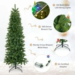 Costway 5FT Pre-Lit Hinged Artificial Christmas Tree With 390 Tips & 180 Multicolor Lights -Northlight Sale GUEST dad249e4 3168 4ef8 bf79 4162eb42494d