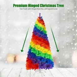 Costway 7FT Artificial Hinged Colorful Rainbow Full Fir Christmas Tree With 1213 Tips -Northlight Sale GUEST dbb50196 ed9a 491d a98c 8eb3601b83cd
