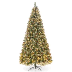 Costway 5FT/6.5FT/7.5FT Artificial Christmas Tree Hinged With 200/420/560/650 Warm LED Lights & 126/207/267/309 Red Berries -Northlight Sale GUEST dd8c3260 4230 4333 9ef6 912b2fb78f98