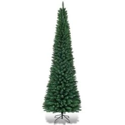 Costway 9FT Pencil Christmas Tree Slim Xmas Tree For Indoor Outdoor Decoration Green -Northlight Sale GUEST dd8fa406 c185 45fa 89a8 bd174b2535a3 1